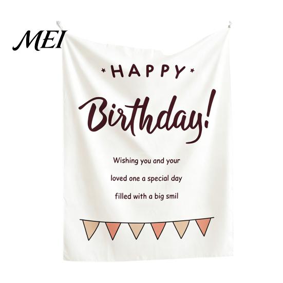 Integrated Hanging Cloth Baby Birthday Backdrop, Greenery Forest Banner for Boy Girl, Banquet Decoration 100 Day Celebration Party Decorations, Photo