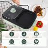 Dual Use Electric Cooker Electric Fry Pot Energy Saving Uniform Heating Easy Cleaning 1300W with Lid for Indoor Outdoor Cooking