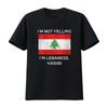 Męski T-shirt z okrągłym dekoltem I m Not Yelling Lebanese Habibi Flaga Libanu Czarny 2XL Vintage Spierany Wszechstronny Wygodny
