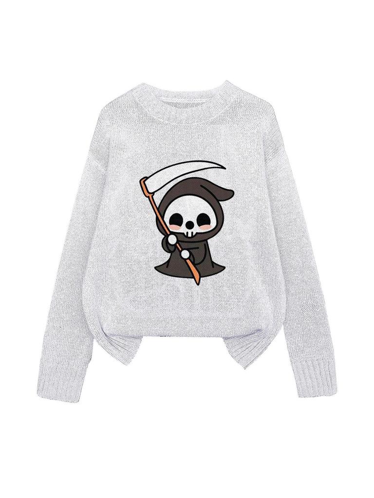 YZH-4 Halloween Printed Long Sleeve Autumn Pullover Sweater