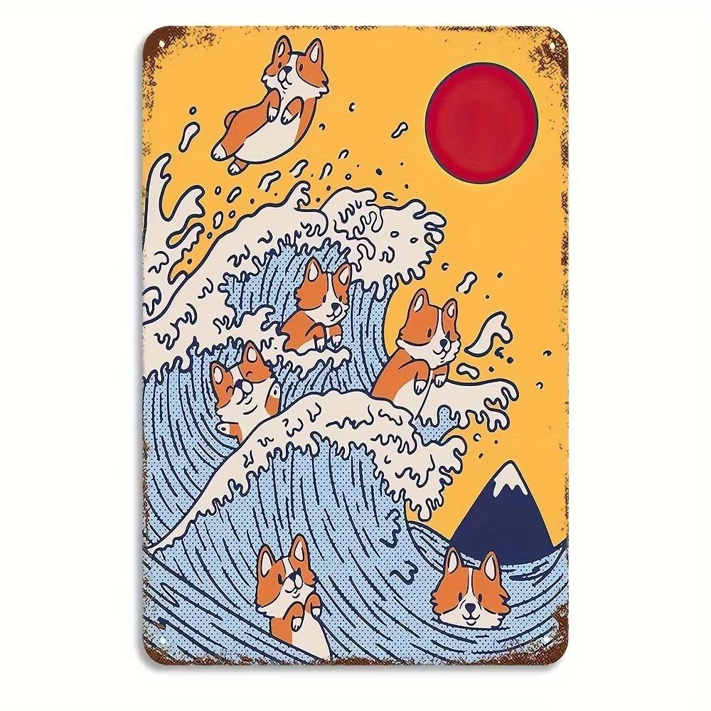 1PC Thick Metal Tin Sign-Corgi Dog Tin Sign -Novelty Posters,Home Decor Wall Art,Funny Signs for Home/Kitchen/Garage/Man Cave