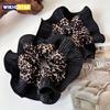 Women's New Vintage Leopard Print Lace Hair Rings Fashionable Niche Design Elegant Hair Ties with High - End Feeling