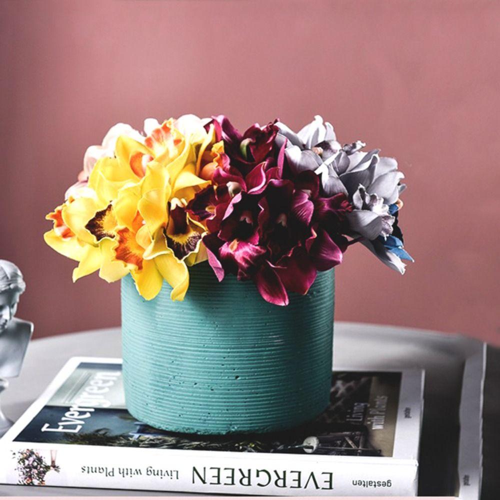 7 Heads Orchid Artificial Flowers Bouquet Fake Artificial Plants Fake Flowers  Wedding Party
