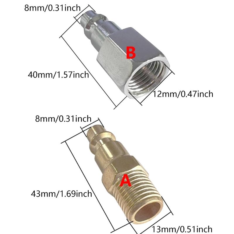 1/4inch Male/Female Thread Quick Coupling Connector Air Compressor Connector 1/4inch NPT Quick Coupler Easy to Install