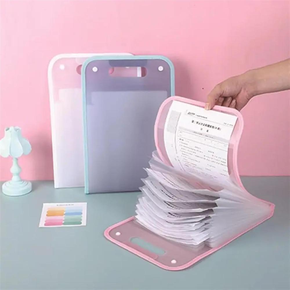 Clear Blue 13-Pocket Vertical Expandable Accordion File Organizer, Large Capacity Multi-Page Document Folder