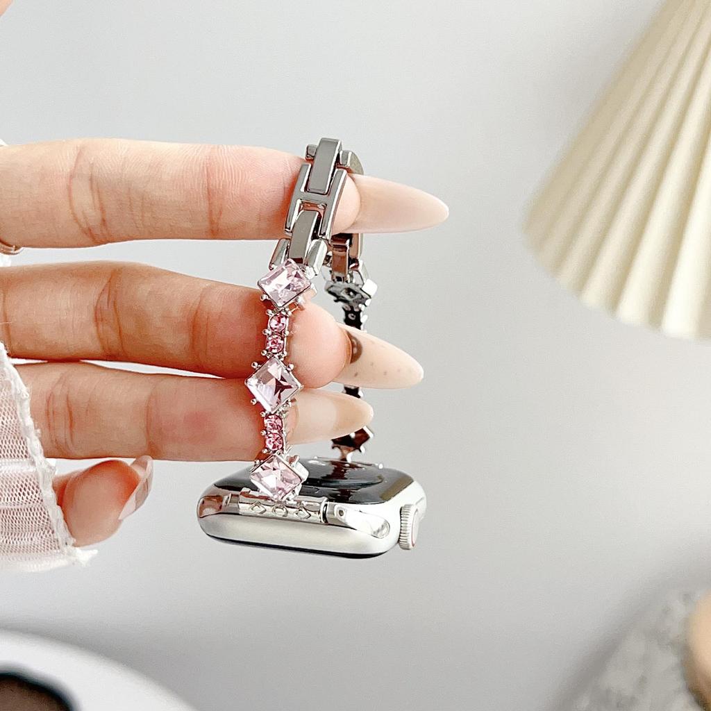 "Compatible Rhombus Rhinestone Watch Strap for Apple S11, iWatch SE 10/9/8/7/6, Huawei GT6, Xiaomi 9 Pro”