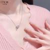 Heart Droplet Necklace for Women Luxury Zircon Pendant Silver Necklaces Chain Accessories Jewelry