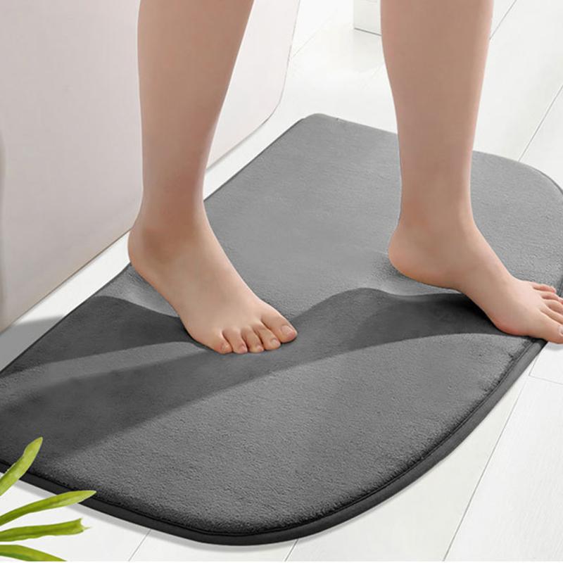 Half Circle Floor Mat Absorbent Quick-drying Non-slip Bathroom Door Mat For Bedroom Toilet Kitchen