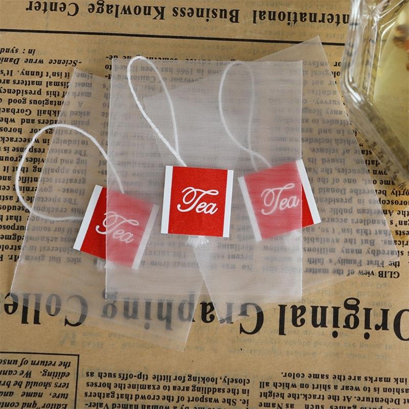 XXUB 100 Pieces Disposable Empty Tea Bag Nylon Fold Close Heat Seal Filter Teabag Simple Disposable Nylon Tea Infuser Bag