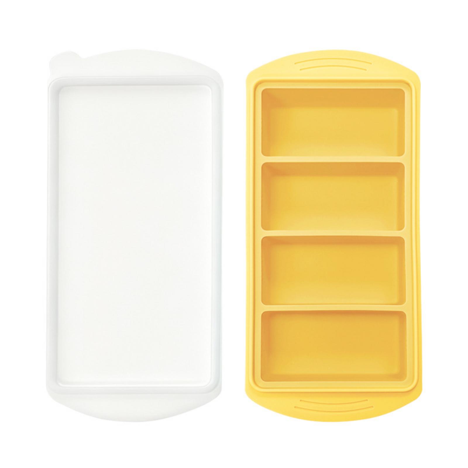 

Silicone Freezer Molds With Lids Compartmentalized Food Storage Trays For Home Baby Food Prep & Preservation жёлтый