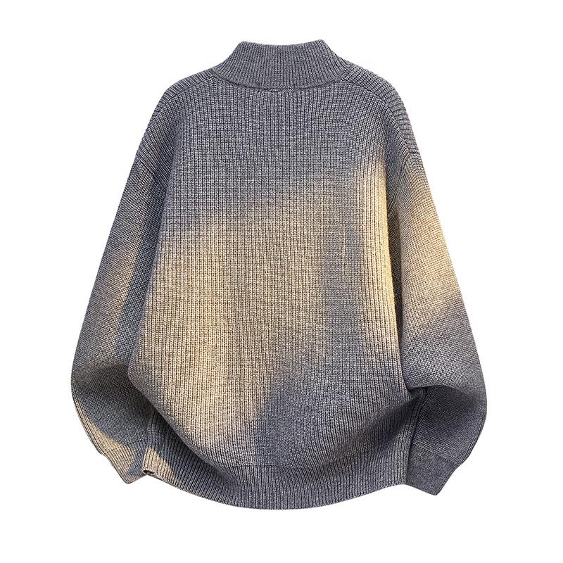 ROMON Men's Mock Neck Knit Cardigan