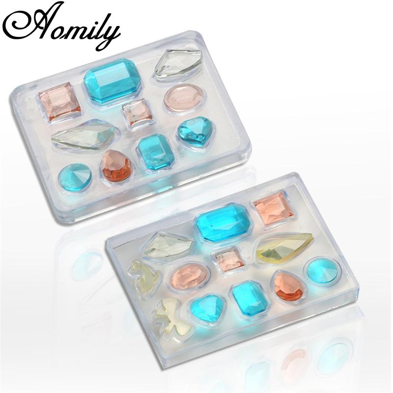 

Aomily DIY Handmade Jewelry Mold Necklace Eardrop Gemstones Fondant Cake Chocolate Mould Container Crystal Drop Resin Soap Molds 10 holes