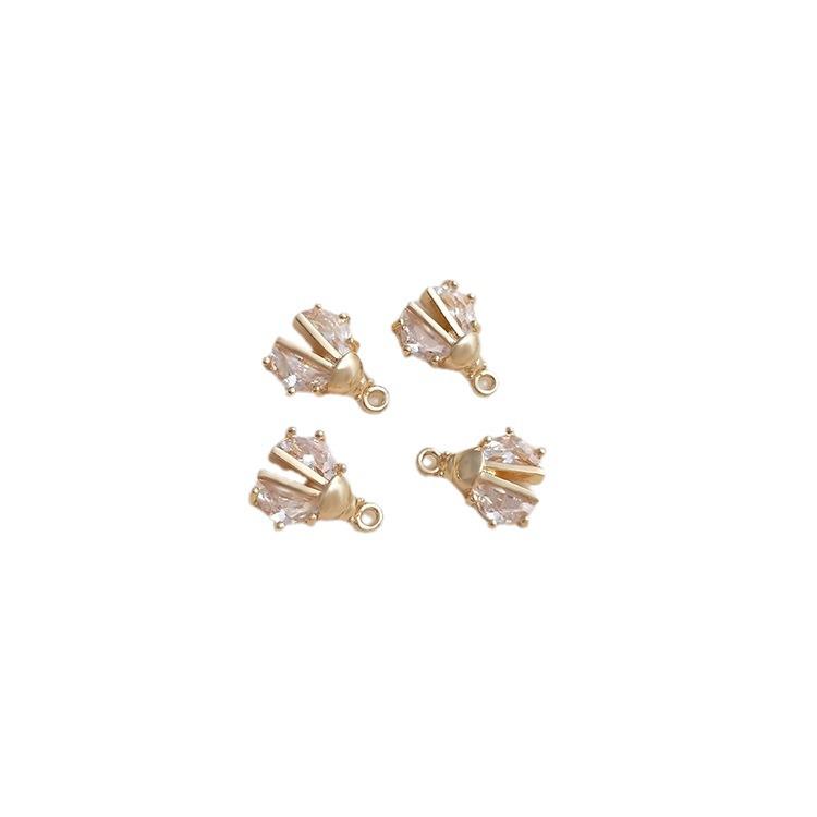 14K Gold-Filled Zircon Beetle Pendant for DIY Jewelry