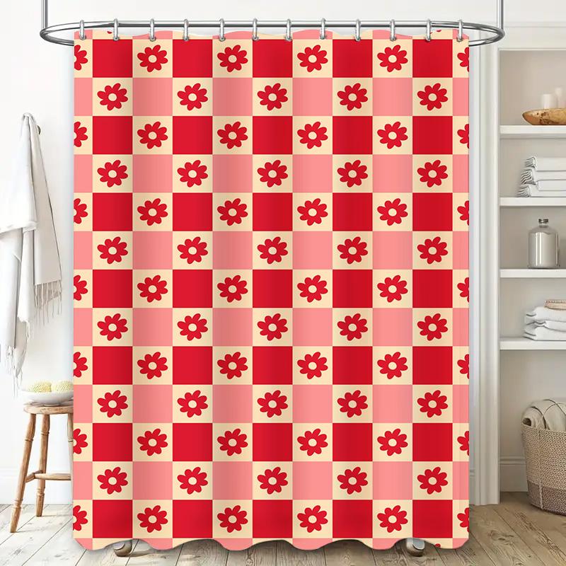 Beautiful Flower Printed Shower Curtain Bathroom Decor Waterproof Fabric Shower Panels Home Decoration