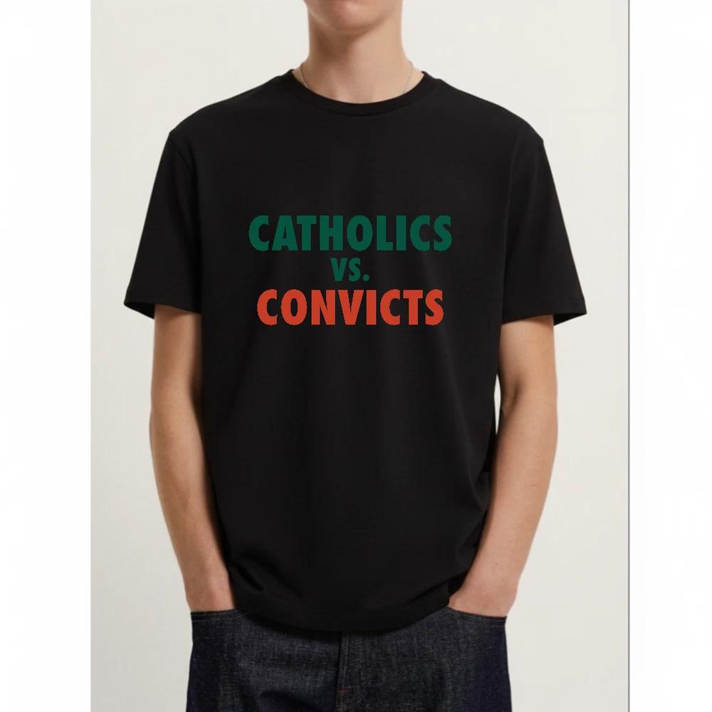 Catholics vs Convicts Vintage 1988 TShirt  Retro Football Fan Tee S