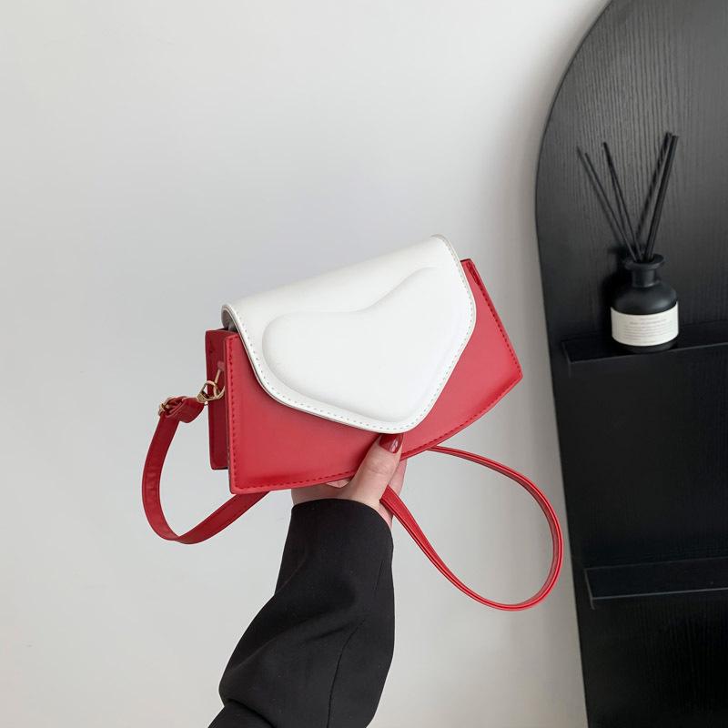 Contrasting color fashion shoulder messenger bag women's 2025 early spring new foreign style versatile ins small square bag