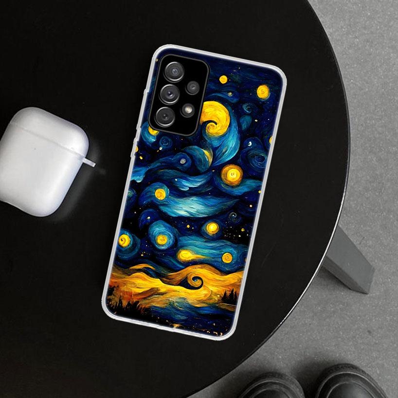 Starry Night Van Gogh Art Phone Case Cover for Samsung Galaxy A12 A22 A32 A52 A72 A02S A51 A50S A31 A20S A10S Note 20 Ultra 10 P