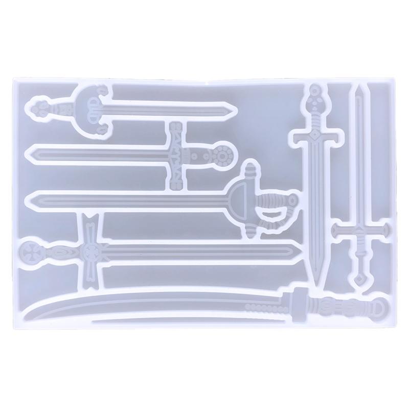 Bookmark Drop Glue Mold Diy Sword Bookmark Decorative Resin Mold Irregular Sword Bookmark Silicone Mold for Crafts 1 чистый