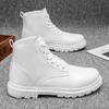Men Leather Boots Men's Safety Shoes for  White Couples Shoes British Style  Platform Men Boots  Outdoor Hiking Boots