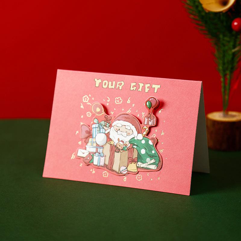 1-100PCS  3D Christmas Greeting Card  Creative Mini Pop Up Card for Florist Baking Gifts Xmas Holiday Party Supplies