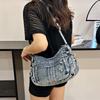 Women's Shoulder Bag Denim Tote Bag College Style Crossbody Bag