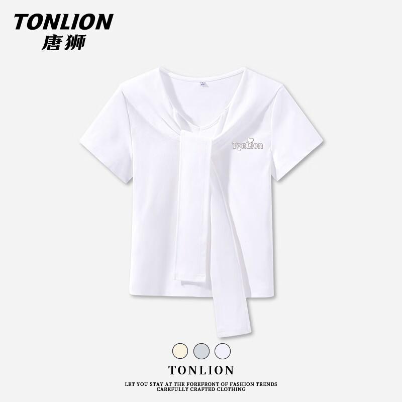 TonLion Women s Sailor Collar Cape Design Short Sleeve T-Shirt XL