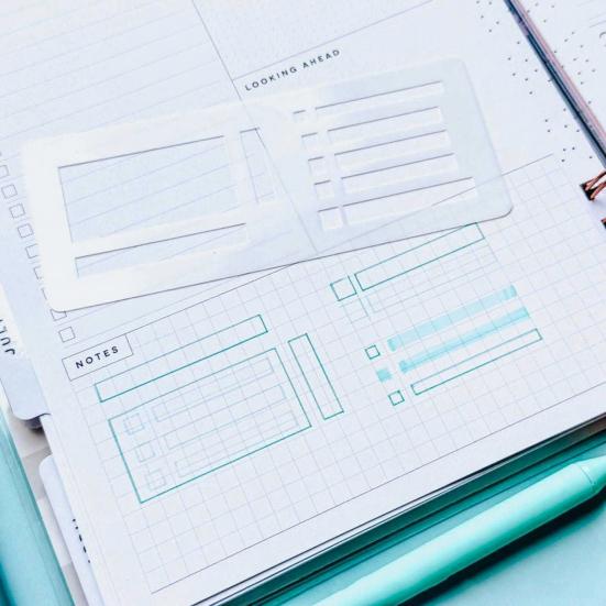1/2/3 Sets Handmade Flexible Record Template DIY Scrapbooking Dot Grid Journals Planner Flexible Drawing Checklist Stencils Tools