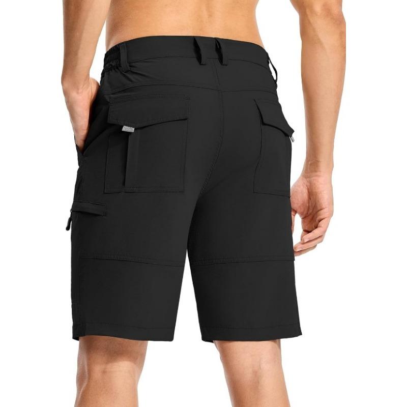 Mens Multi Pocket Quick Dry Hiking Cargo Shorts S чёрный