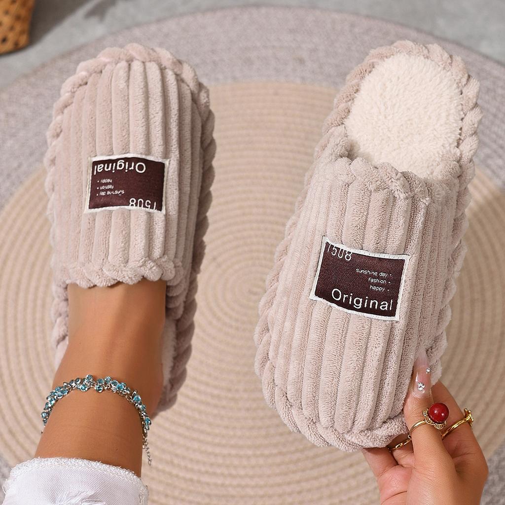 Women's Winter Slippers 2025 Home Warm Fuzzy Shoes Fashion Indoor Silent Carpet Slides EVA Non Slip Breathable Casual Slipper