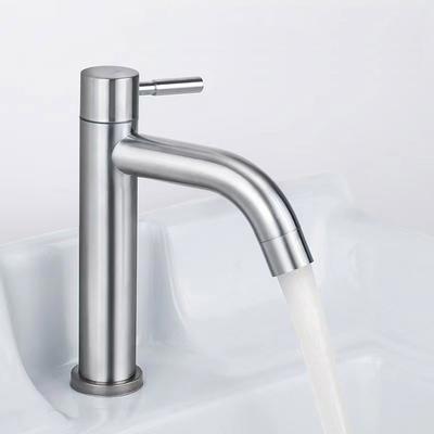 Stainless Steel Single Cold Basin Faucet Bathroom Balcony Home Above Counter Basin Wash Basin Quick Open Faucet
