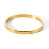 18K Gold & Zircon Women's Titanium Steel Bangle Bracelet - Versatile and Fashionable Jewelry