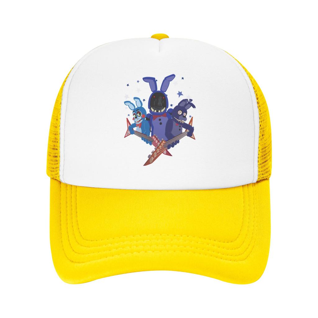 FNAF Bei Freddys Wir Lieben Bonnie Netz Baseballkappe Unisex Mode Sonnenhüte Dad Hat Verstellbar Sommer Truckerhut