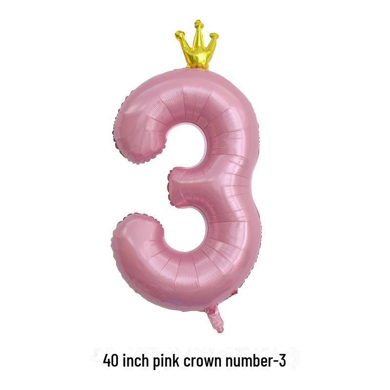 

40-дюймовый розовый шар в форме короны для украшения первого дня рождения ребенка