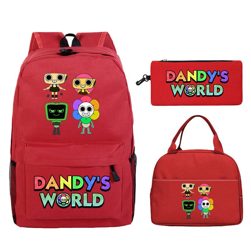 Dandy's world cartoon print fashion children's schoolbag set cross-border leisure student backpack three-piece set