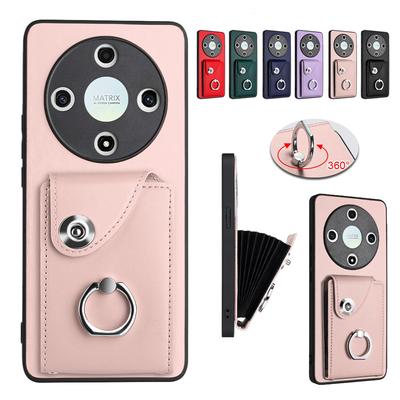 Portafoglio pieghevole a fisarmonica con porta carte e materiale di schermatura RFID Custodia per telefono Custodia ad anello in pelle per Huawei Honor 90 X50i X9A X8B X9B MAGIC5 Lite