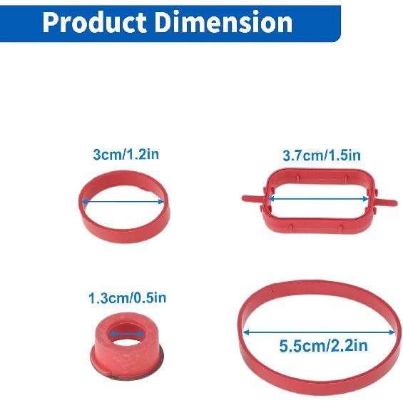 Intake Inlet Manifold Gaskets Seals for BMW X5 2009-2013 3.0L for BMW 335D 2009-2011 3.0L Engine Intake Manifold Gasket Replaces