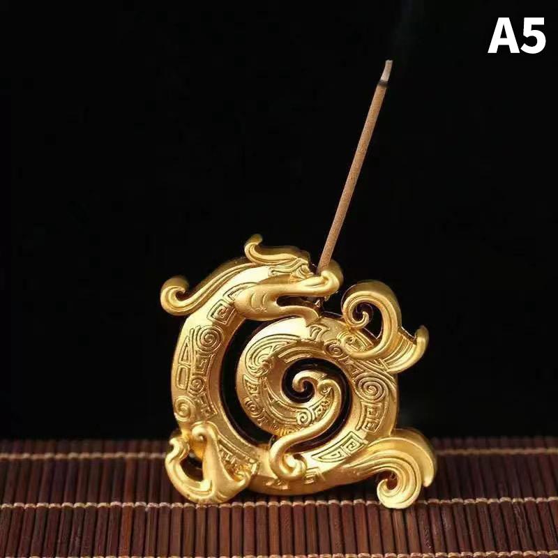 10TYPE Vintage Incense Burner Lucky Incense Holder Metal Incense Stick Burner Aromatherapy Ornament Tabletop Home Decor 7