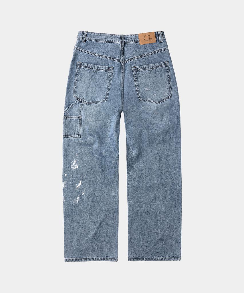 Jou Aging Splatter Carpenter Denim Pants (Washed Blue)