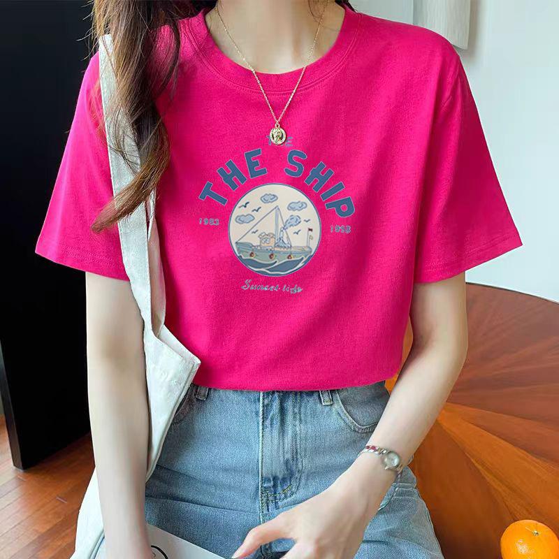 VEZFAA Damenmode Casual Sommer Frühling Kurzarm O-Ausschnitt Blusen & Hemden