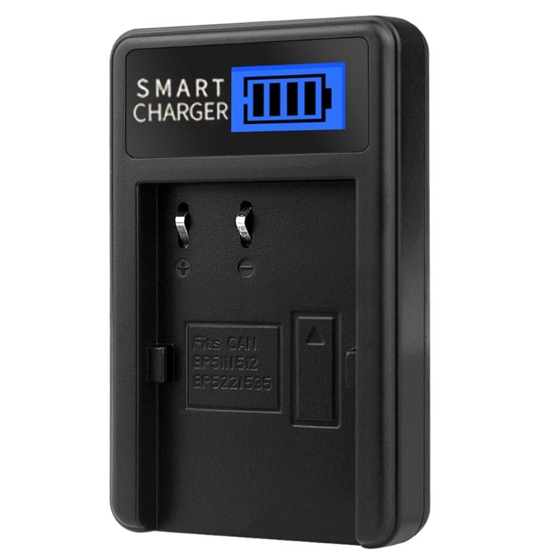 Portable LCD Screen Display Camera Battery Chargers for BP511 5D 50D 40D 20D Cameras Convenient Charging Power Supply