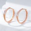 Trendy  Rose Gold Color Hoop Earrings For Women Shiny Square Natural Zircon Accessories Vintage Bride Wedding Jewelry