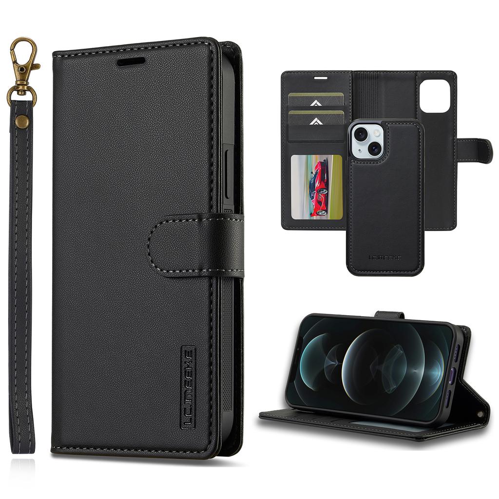 LC.IMEEKE L2 Series for iPhone 14/13 Case PU Leather Wallet Detachable Magnetic Phone Cover