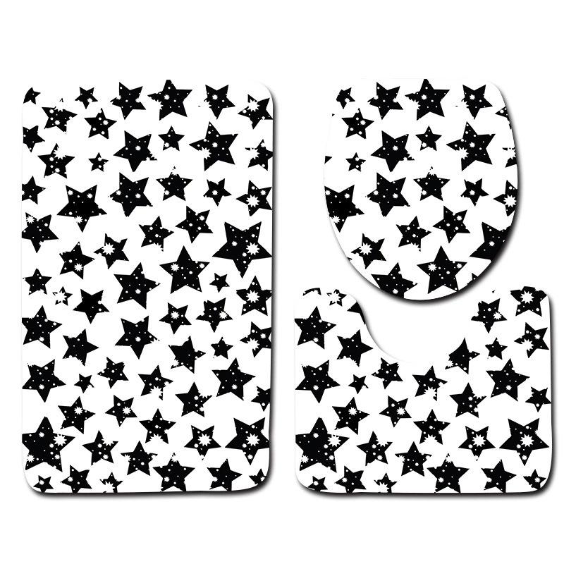 Toilet Floor Mat Three-Piece Bathroom 3-Piece Carpet Doormat Mat