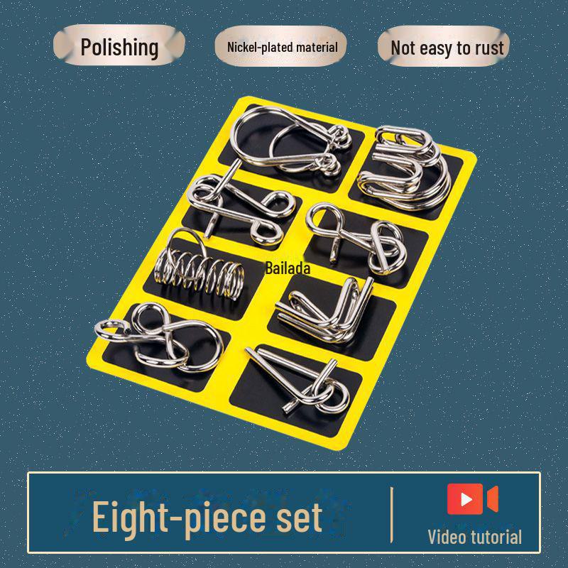 Neungliedriges Luban-Schloss: Lernspielzeug für Erwachsene zum Entsperren des Kongming-Schlosses und zur Förderung der Intelligenz von Kindern