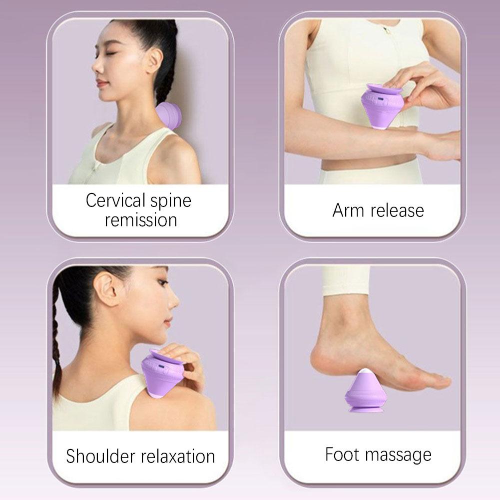Silicone Massager Ball USB Rechargeable Vibrating Massage Ball Fitness Muscle Waist Back Relaxation Massager For Pain Relief