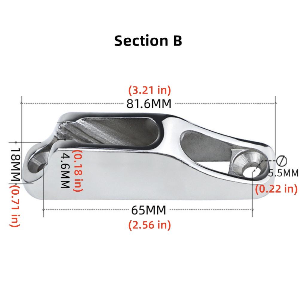 Námořní lano Svorka mušle, 18 X 82mm Námořní třída 316 Nerezová ocel Svorka mušle Pro lano 3 až 6mm Hardware lanové svorky Námořní Kajakové příslušenství
