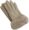 Sankyo Shokai Leather Smartphone with Rabbit Fur Women's Gloves, Winter, Motorcycle, Compatible, (Grey Beige)