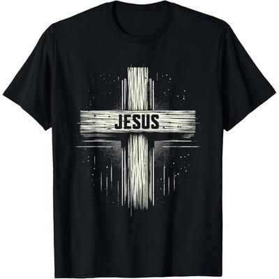 Jesus Kreuz Holz Kruzifix - Jesus Gläubiger Glaube Religion T-Shirt