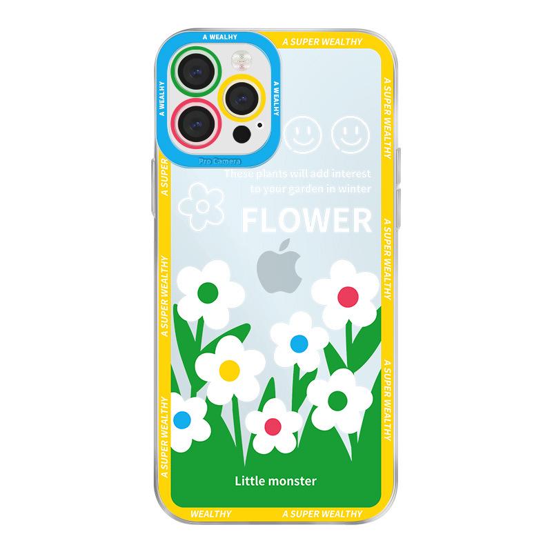 

Compatible iPhone 14 Pro Clear Shadow Case with Floral Cluster Design, Fits iPhone 15/13 and XR/XS, Features Stand, Japanese and Korean Style iPhone XS Max