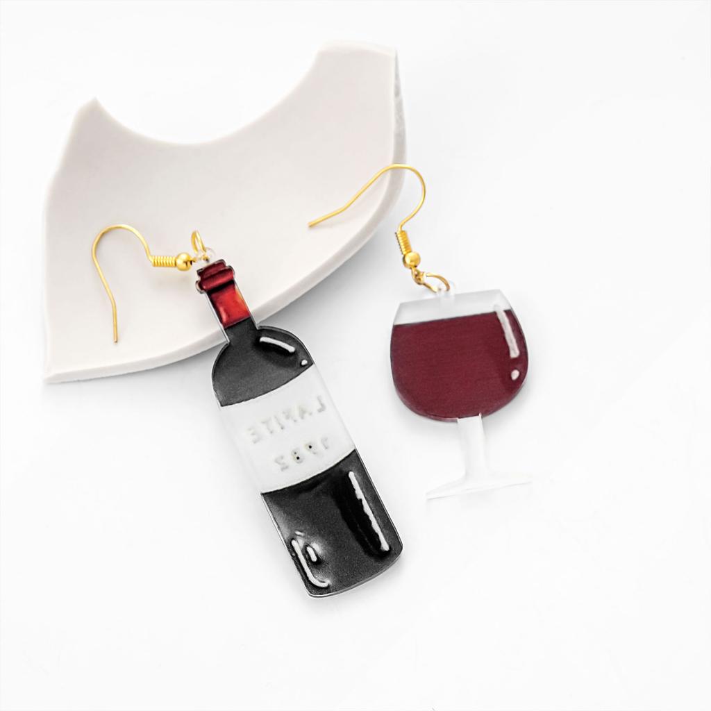 Environmentally Friendly Acrylic Earrings, Fashion Wine Glasses, Wine Bottles, Earrings, Earrings.